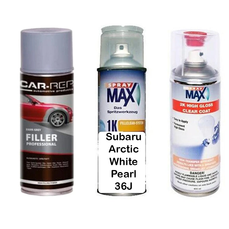 Auto Touch Up Paint Subaru Arctic White Pearl 36J 2k Plus 1k Clear Coat ...