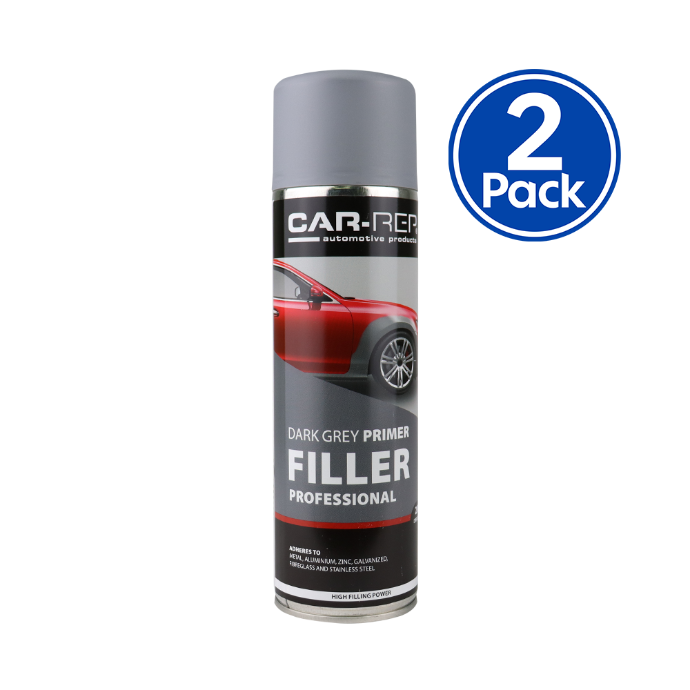 CARREP Automotive Professional Primer Filler 500ml Grey x 2 Pack