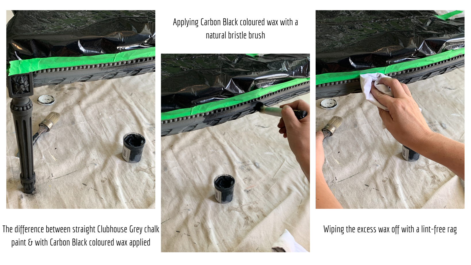 Applying a Carbon Black Coloured Wax