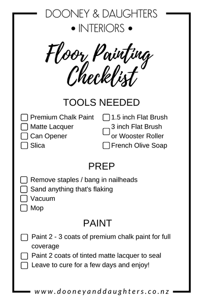 Floor Painting Checklist