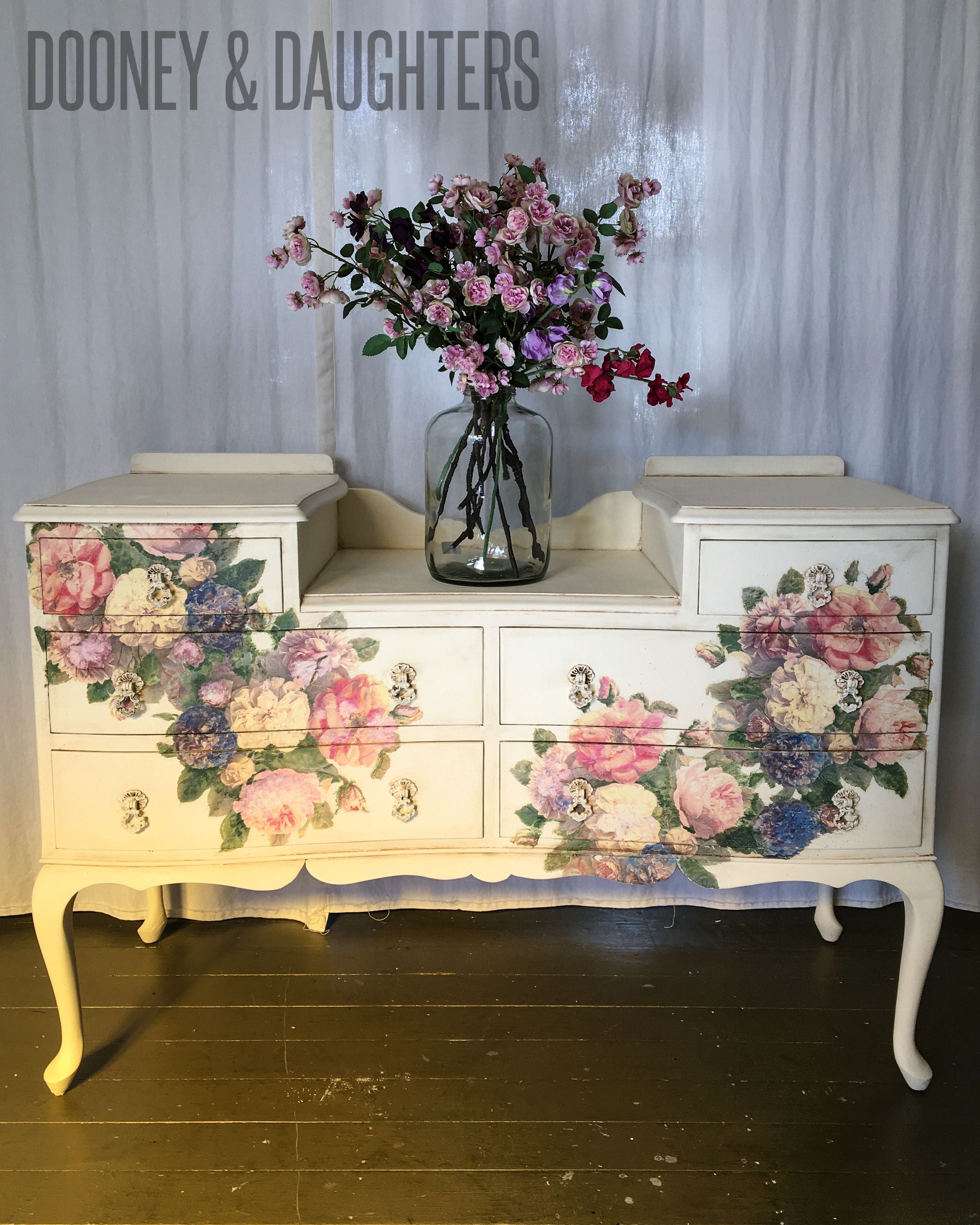 Floral Decoupage Dresser