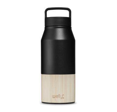 Bamboo Tumbler 16oz - White  Vacuum Insulated Stainless Steel by Welly