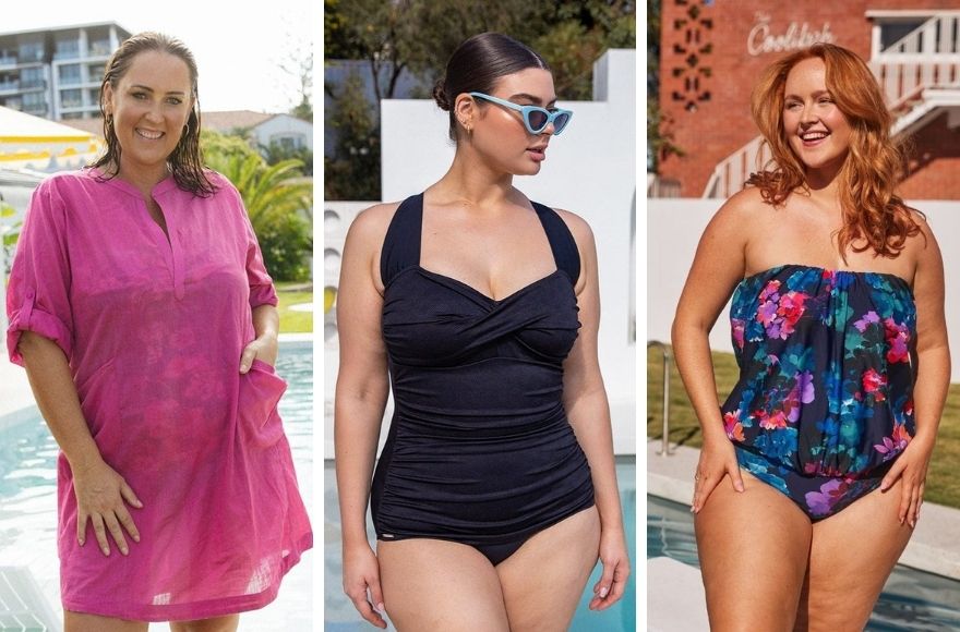 3 women pose in swimwear and beach wear ideal for Mother's Day gift giving