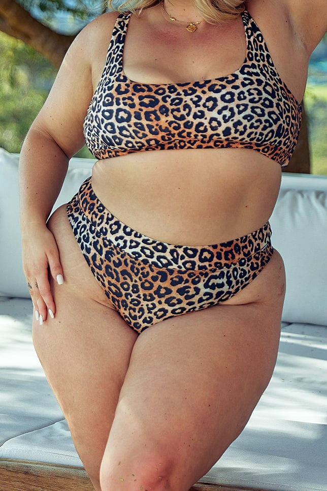 Leopard High Cut Bikini Bottoms | Sustainable Swimwear