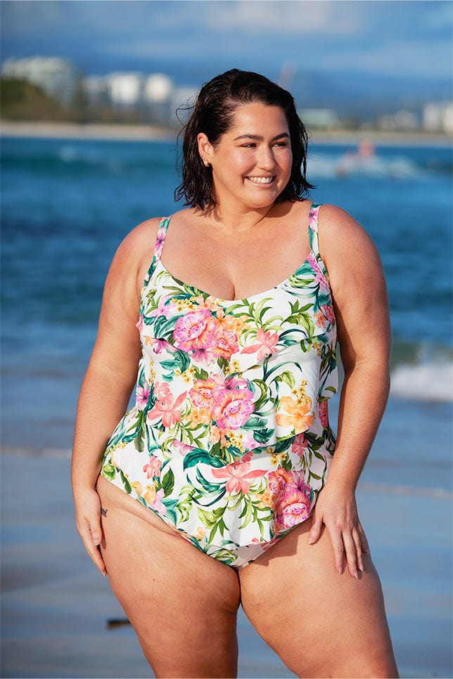 Bora Bora White Three Tier One Piece