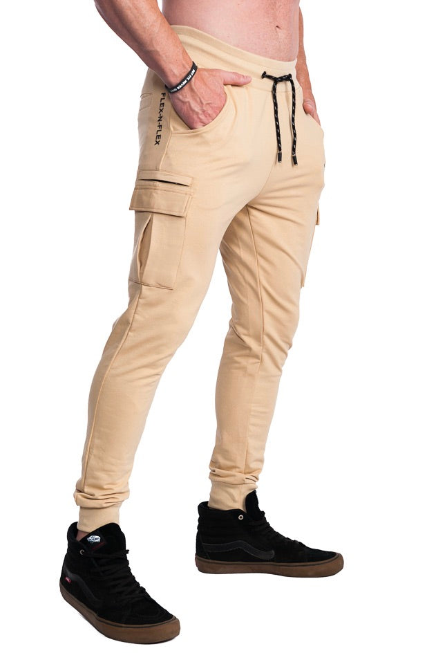 beige joggers mens