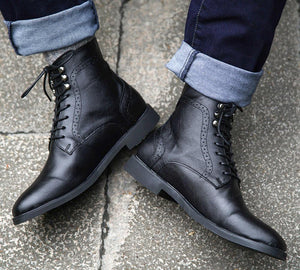 vintage black boots mens