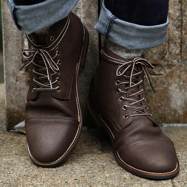 High-Cut Lace-up Vintage Military Boot 