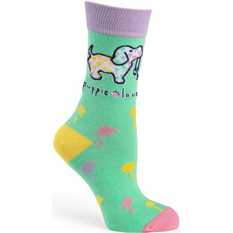 Rainbow Palm Tree Crew Socks