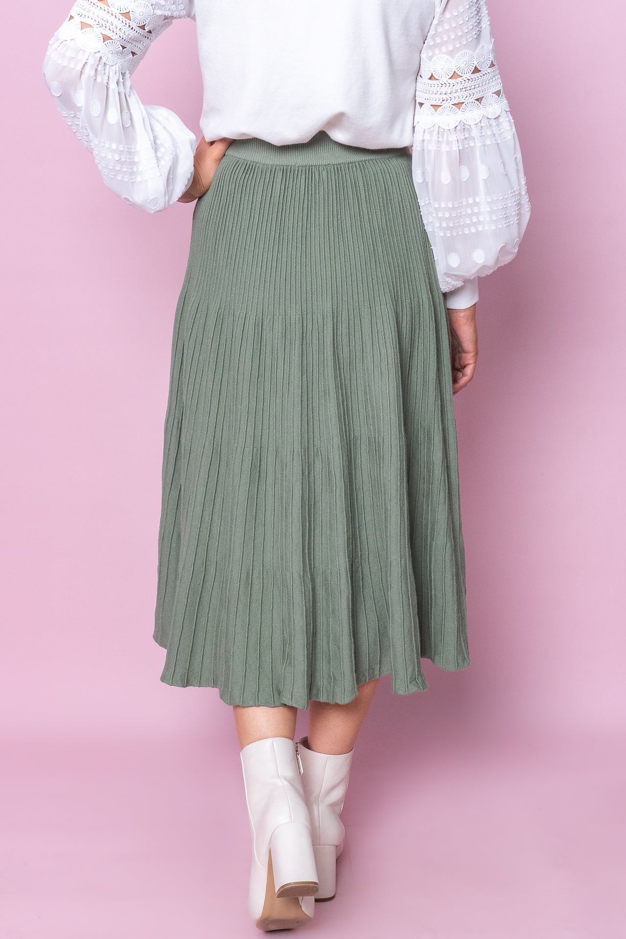 Nita Knit Skirt in Khaki