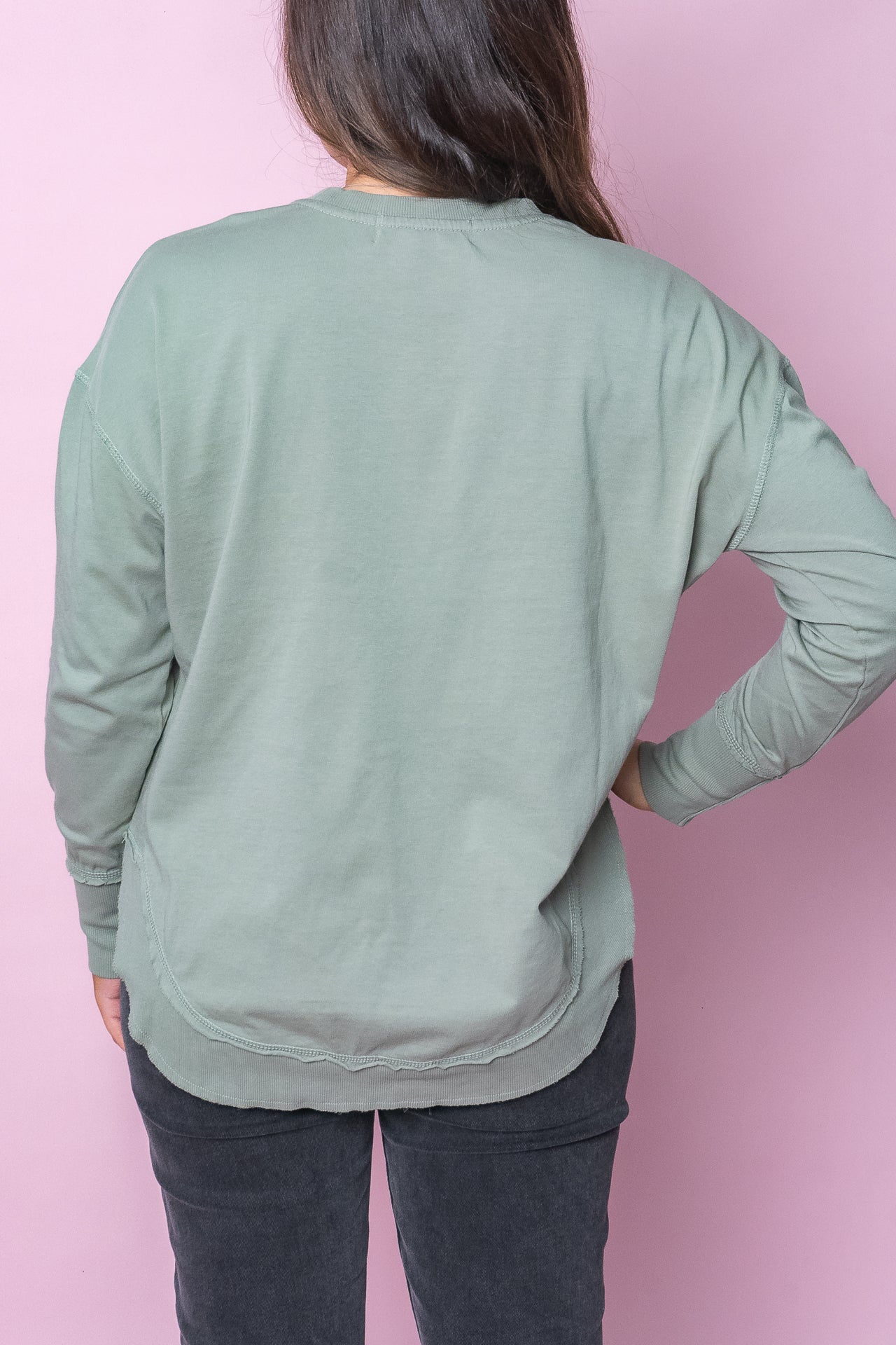 Farrah Long Sleeve Top in Sage - Foxwood