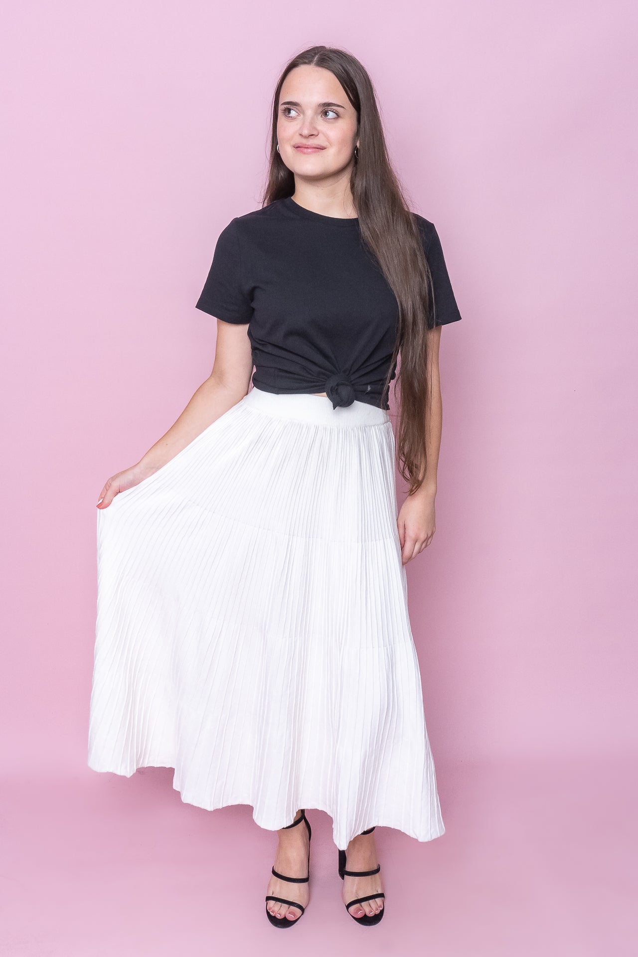 Nita Knit Skirt in White