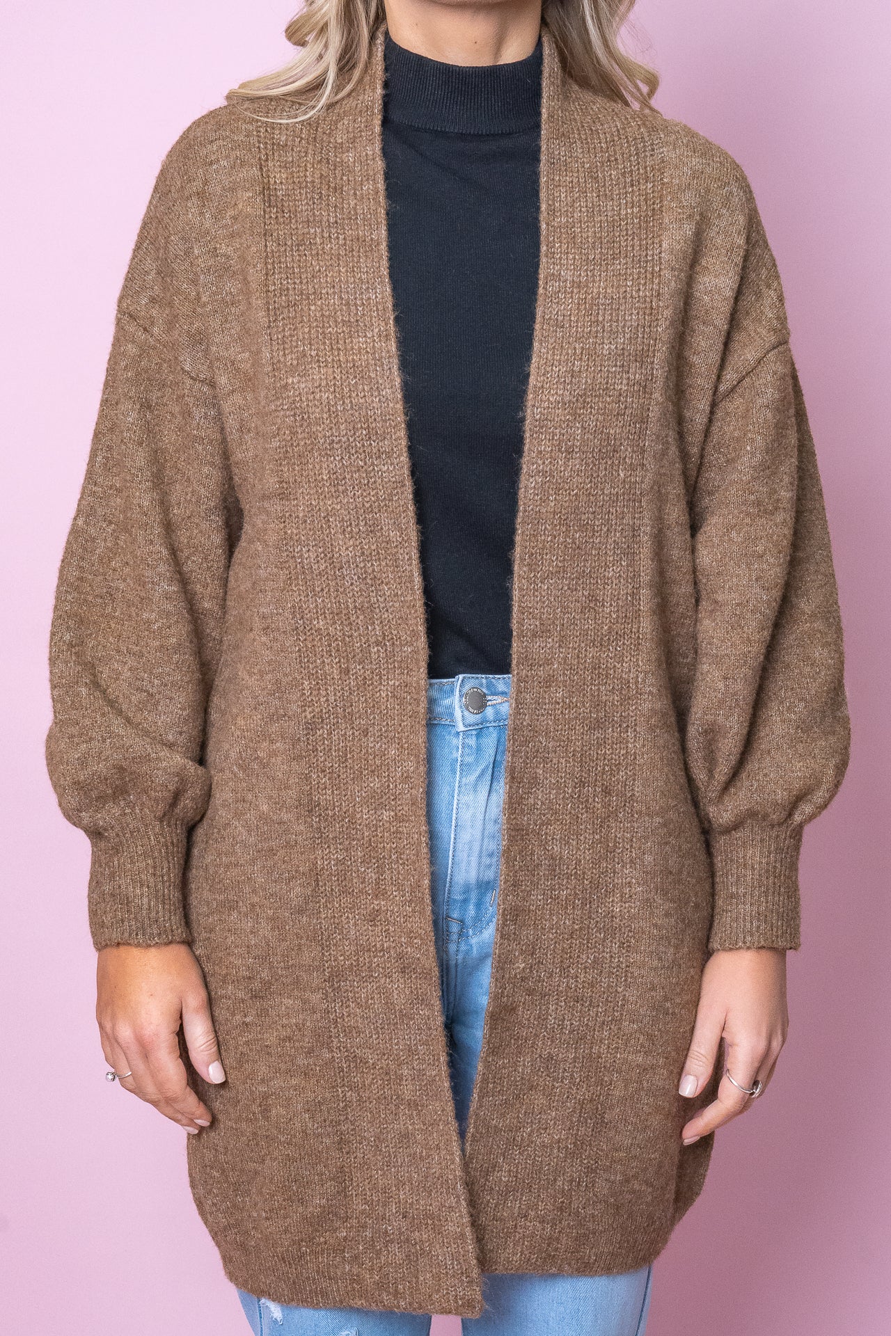 Kyomi Knit Cardi in Brown