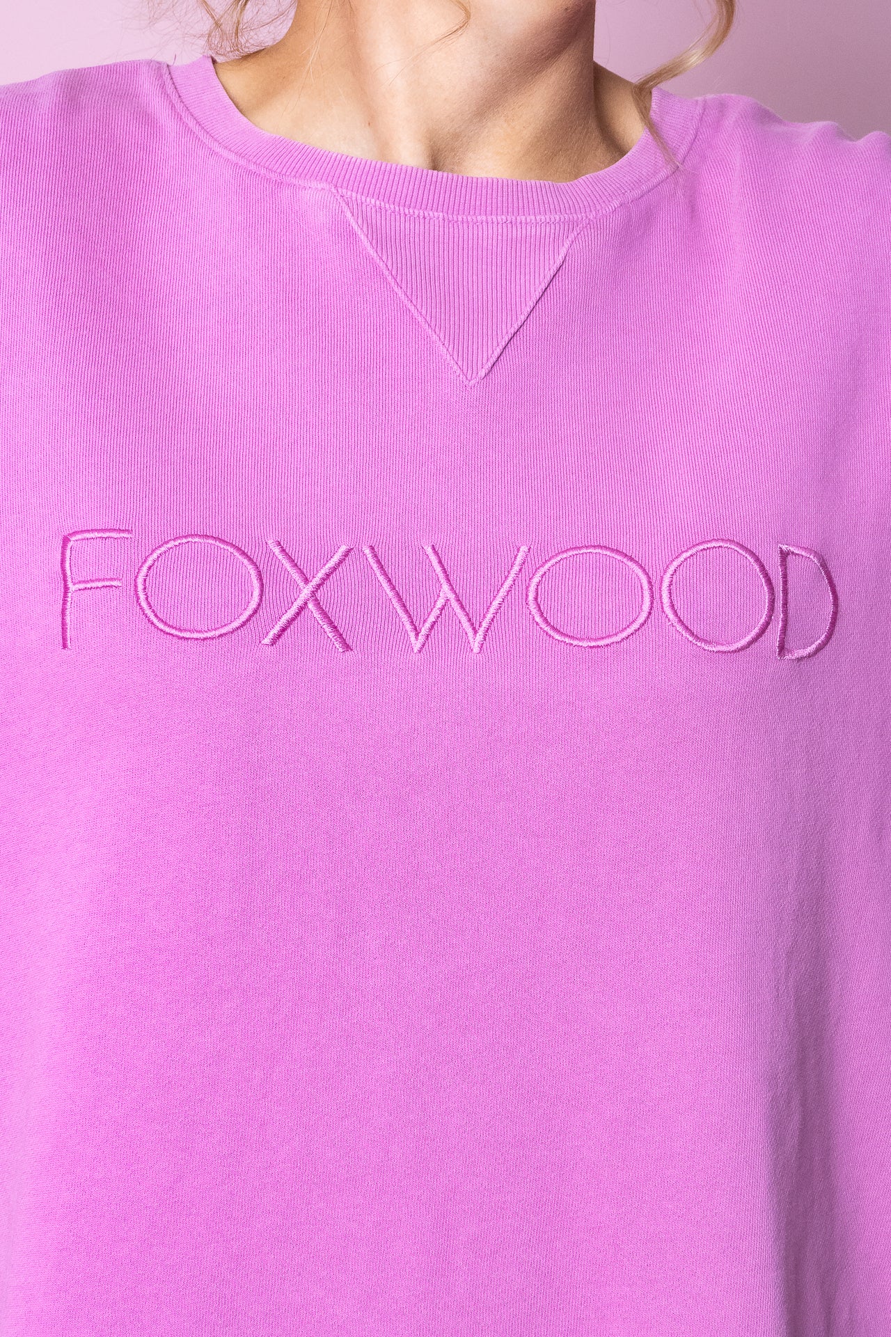 Washed Simplified Crew in Fuchsia - Foxwood