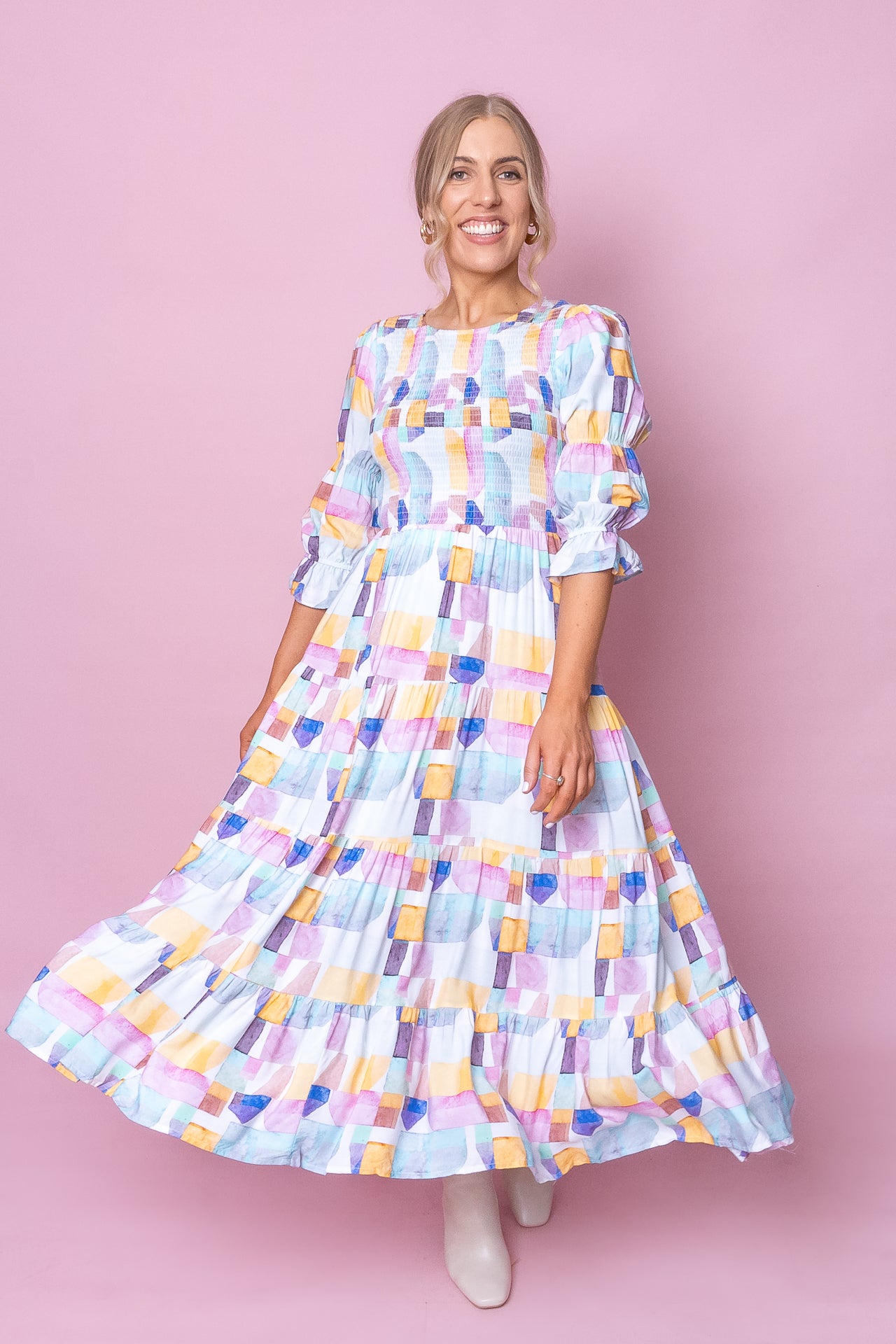 Whitlea Dress in Pink Multi