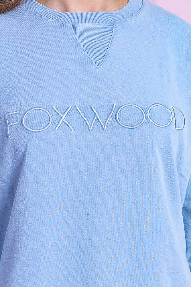 Washed Simplified Crew in Light Blue - Foxwood