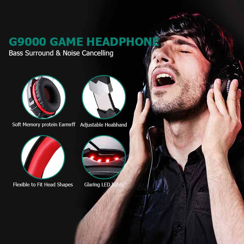 KOTION EACH G9000 3.5mm USB Gaming Headset Over Ear Headphones for PS4