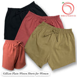Gillian Plain High Waist Woven Shorts for Women