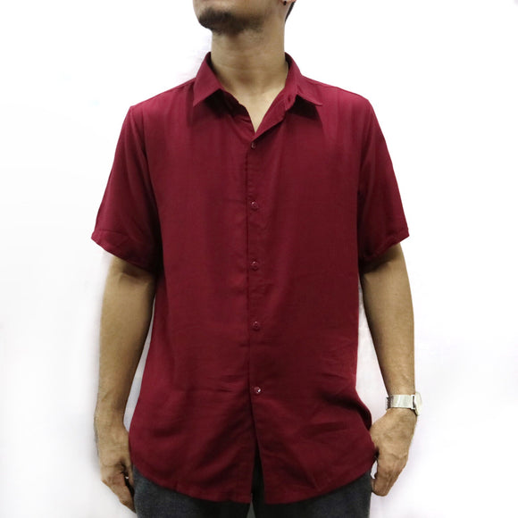 burgundy polo button down