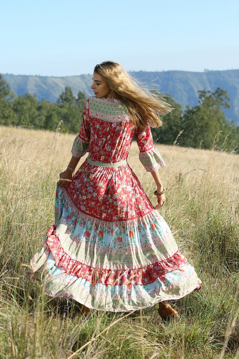 Tulle & Batiste | Havillah Maxi Dress - Rococco Red | Gypsy And Wolf