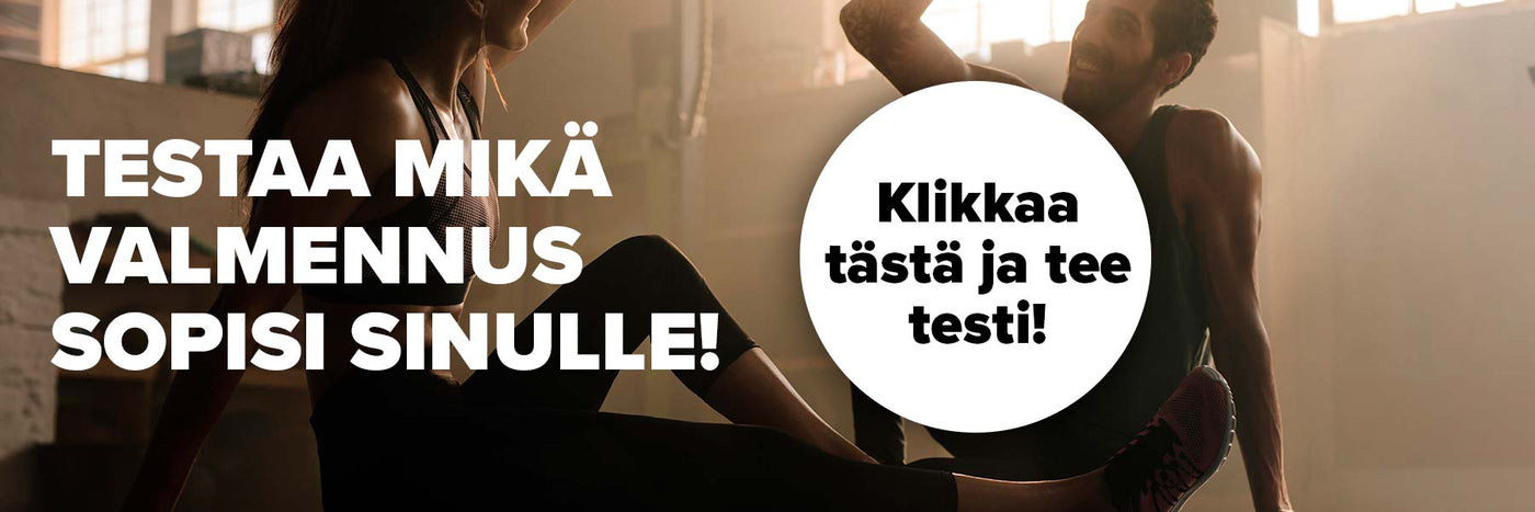 FITFARM valmennusvalitsin. Testaa mikä valmennus sopisi sinulle klikkaamalla painikkeesta. 