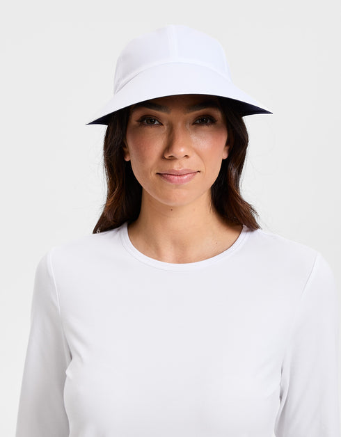 Ultra Wide Cotton Linen Hat UPF50+ | Women's UV Protection Sun Hat LIGHT BLUE / BEIGE