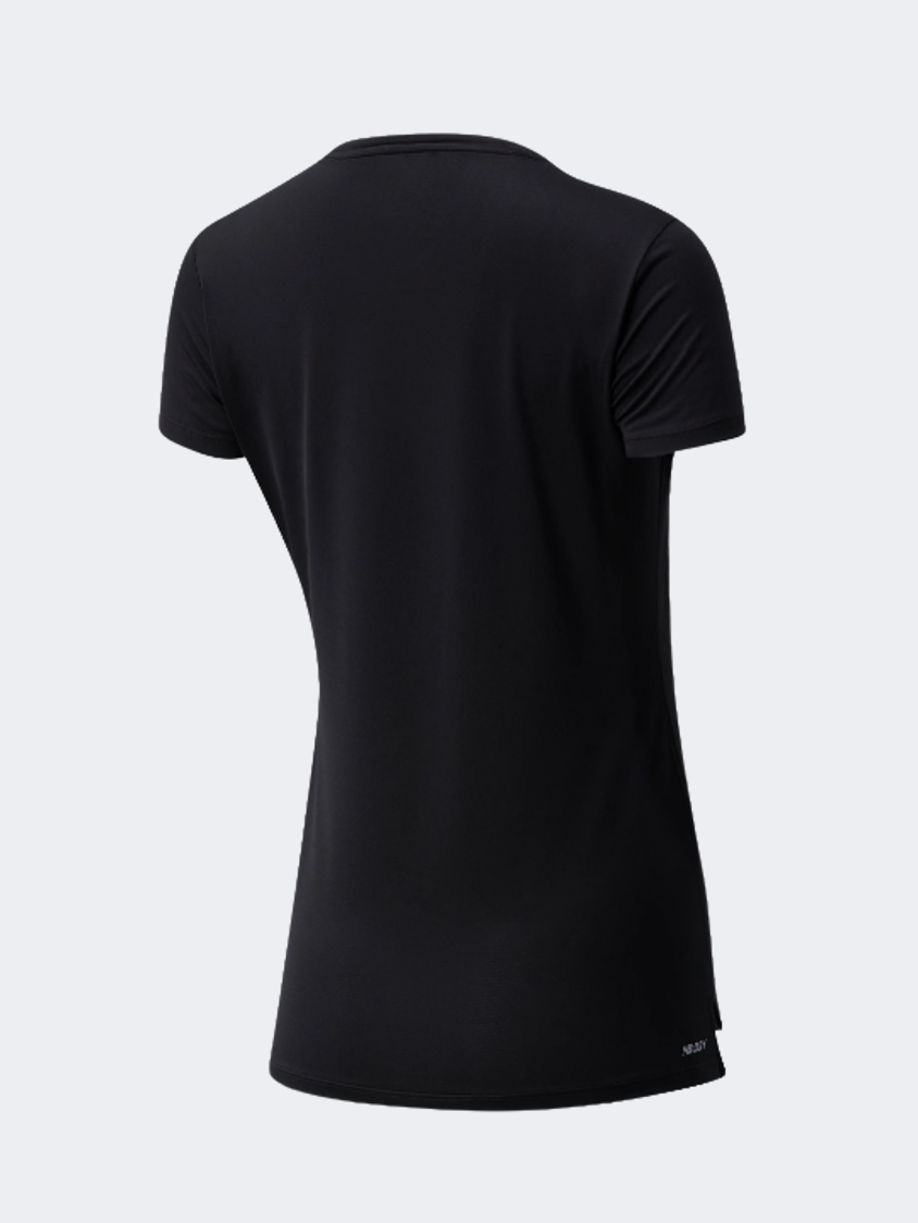 New Balance Core Run Short Sleeve Women Performanc T-Shirt Black ...