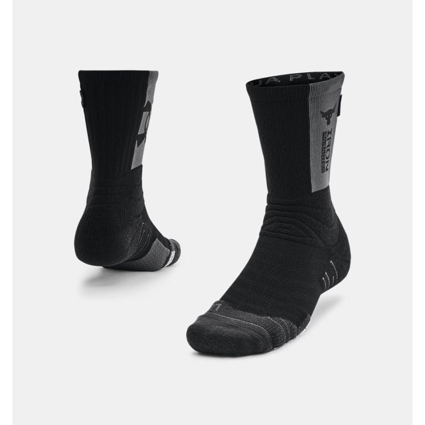 Under Armour Playmaker Project Rock Crew Men Training Sock Black/Grey ...