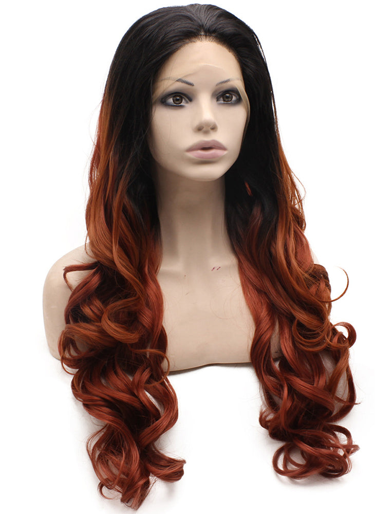 burgundy ombre lace front wig