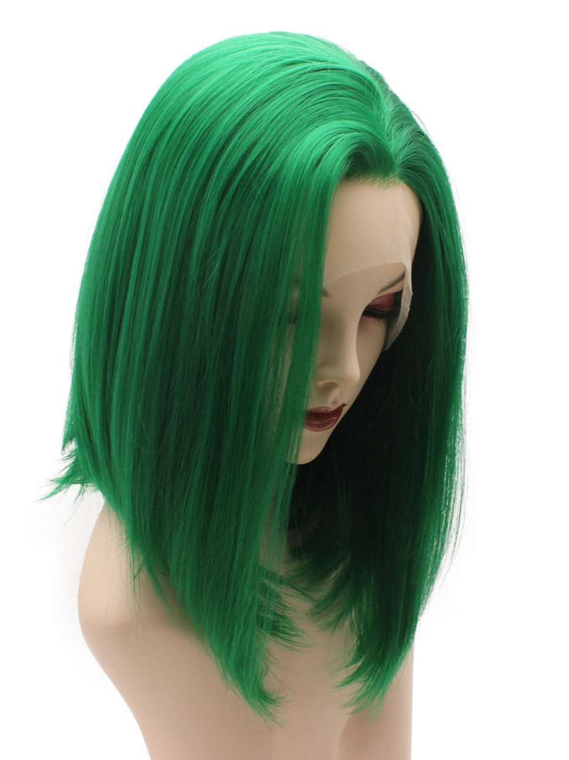 green bob wig