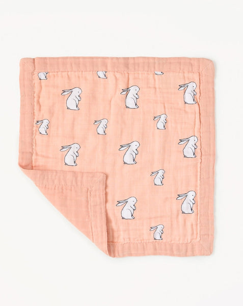 Organic Cotton Muslin Comforter Security Blanket | Bunny | Little Blue Nest