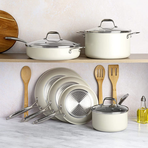 Goodful Cookware Set with Premium Non-Stick Coating, Dishwasher Safe Pots and Pans