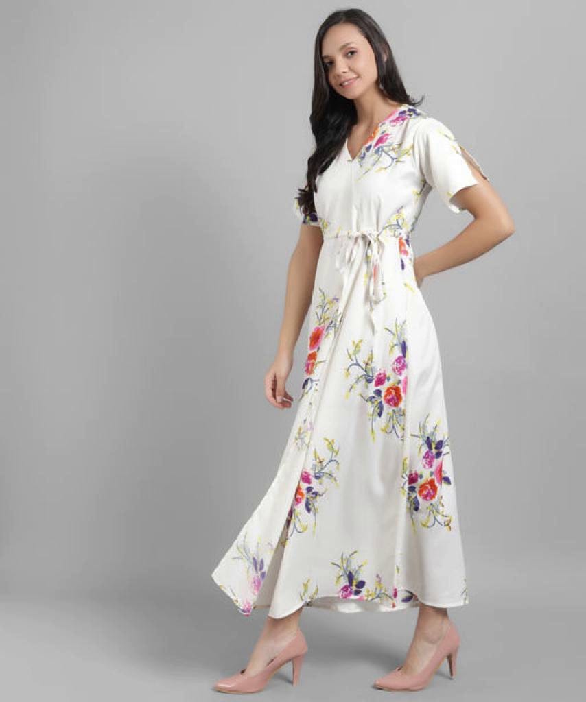 Buy Red Cotton Printed Floral V Neck Wrap Dress For Women by Marche Online  at Aza Fashions.