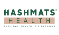 Hashmats Health Vitamins and Supplements Logo in full colour green.