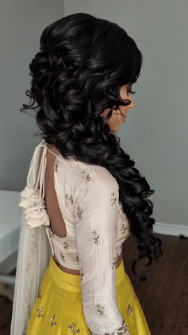 long traditional south asian tousled braid