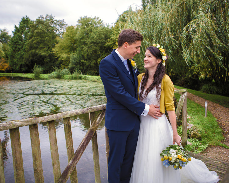 Ross and Joanne by the lake at Hornsbury Mill Chard