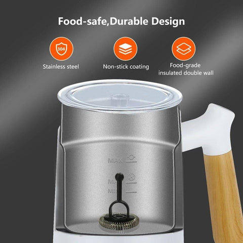 4-in-1 Electric Milk Frother Steamer Auto Foam Hot Cold Stainless Steel  Non-Stic