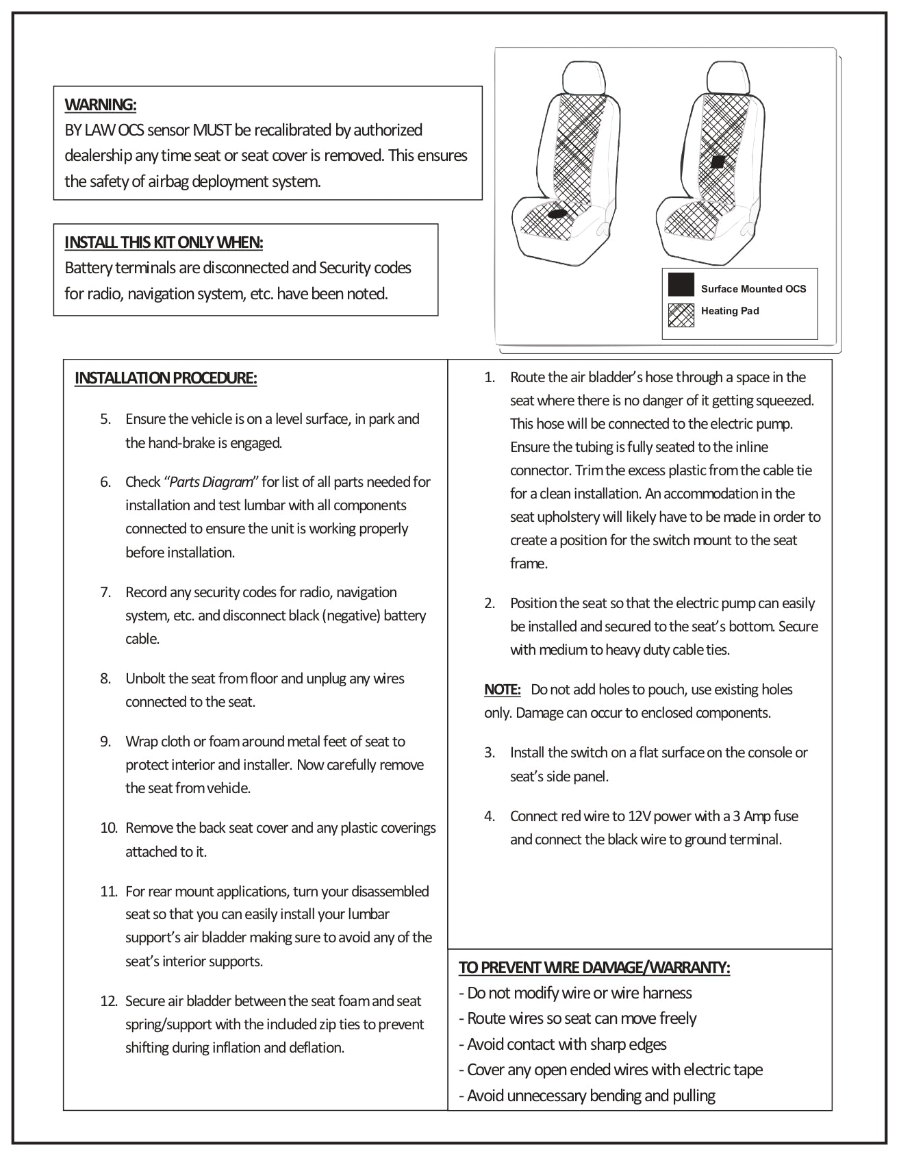 Pacific Restyling Lumbar Support Model PNP Installation page 2