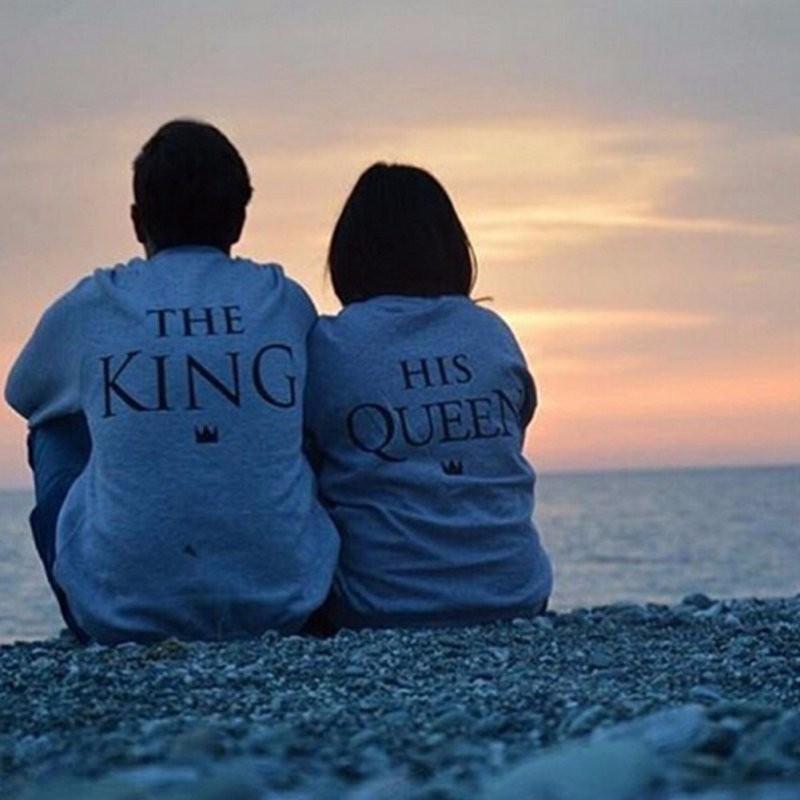 King Queen Couple Long Sleeve Hoodies 2017 Tr Mart