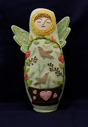 Summer Angel Wool Applique Doll Pattern, Paper or Digital Format