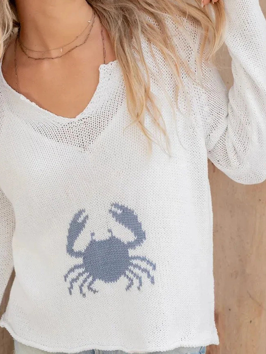 BLUE CRAB KNIT SWEATER