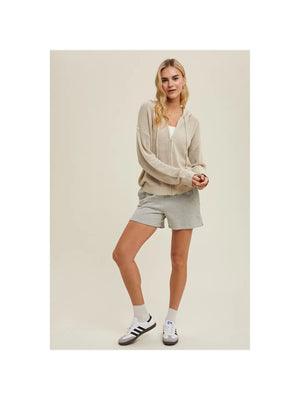 NICOLE CROCHET ZIP-UP SWEATER HOODIE - The Hippie Fish