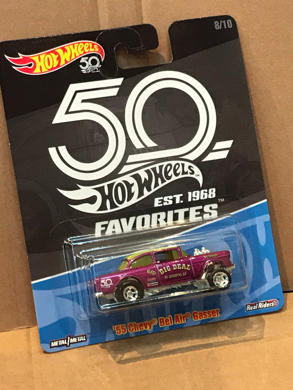 hot wheels 50th anniversary favorites 55 chevy bel air gasser