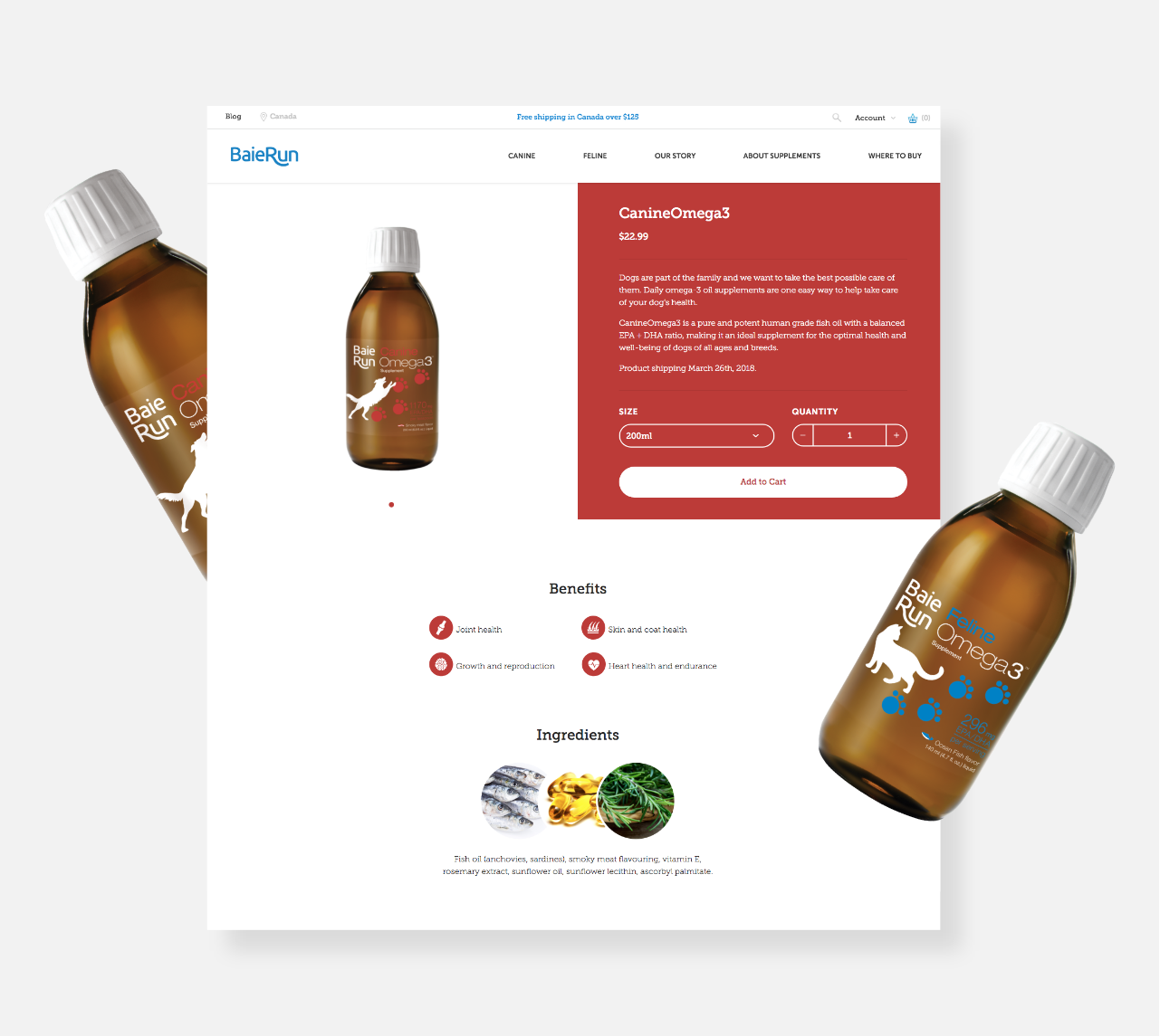 Details of the Baie Run Pet Products product detail page