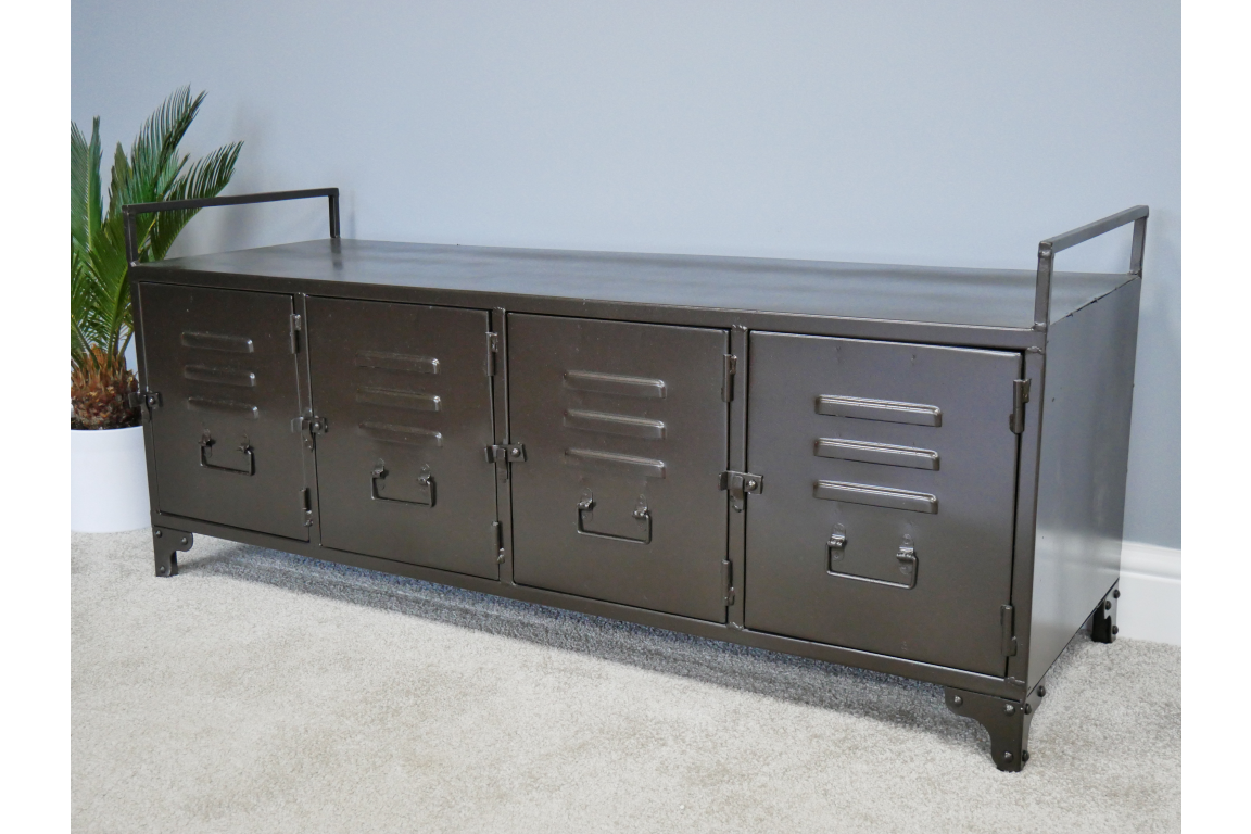 Industrial Style Wide Metal Sideboard Cabinet Cupboard – Glebe ...