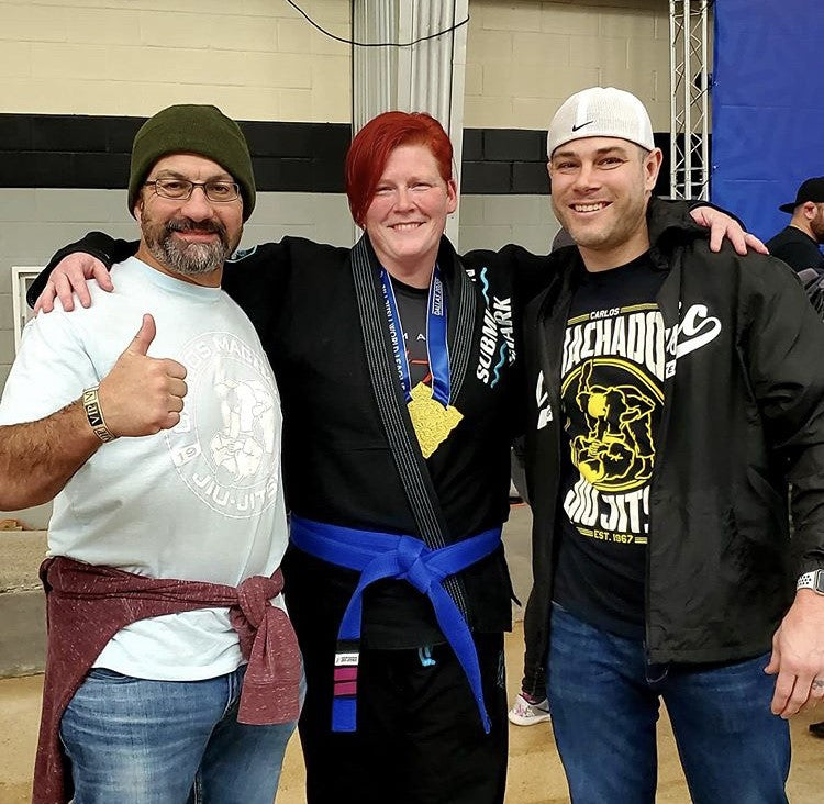 Ashley Gives a Review of Submission Shark's Black BJJ Gi at a Jiu-Jitsu Tournament