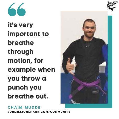 Chaim Mudde (Purple Belt) in BJJ explains how to breathe better for martial arts like jiu jitsu