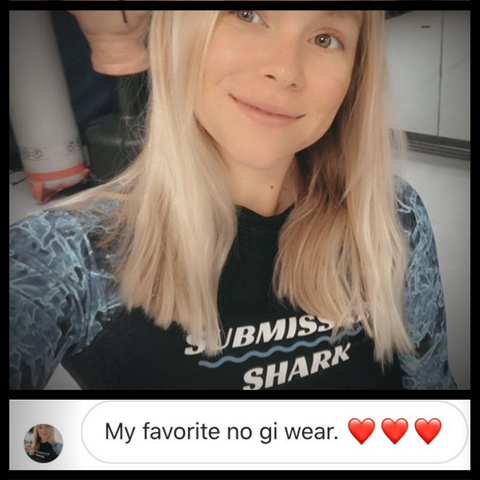 Sara in a women's BJJ Rashguard