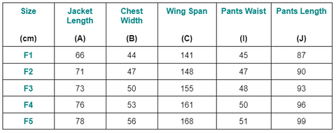 Women's BJJ Gi Size Chart