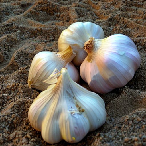 garlic on the beach